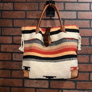 McFadin Sisters Two Bar West Southwestern Blanket Tote Navajo Bag
